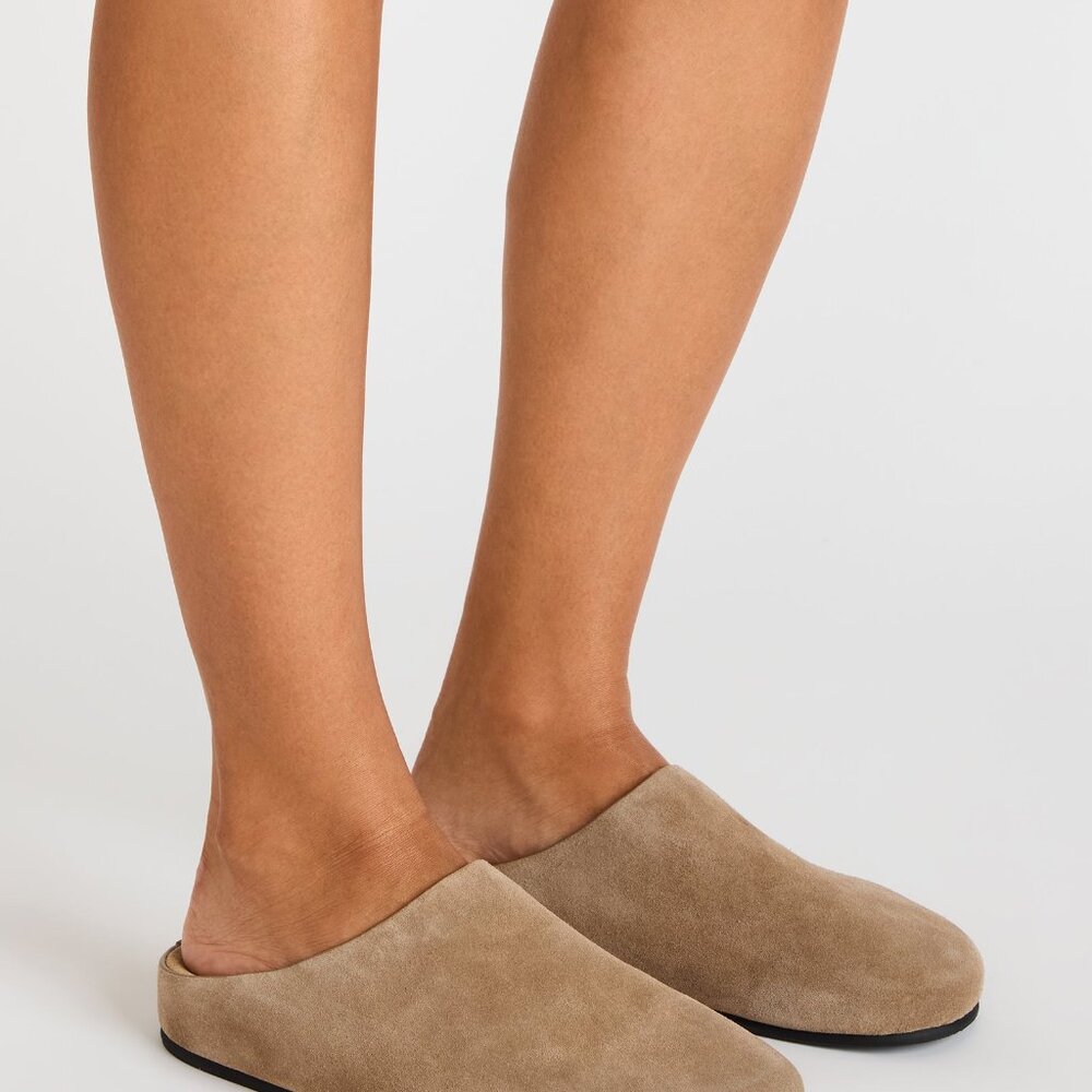 NEW Steve Madden Womens sz 7.5 Fern Taupe Suede mule shoes clog $119 msrp - Picture 6 of 6